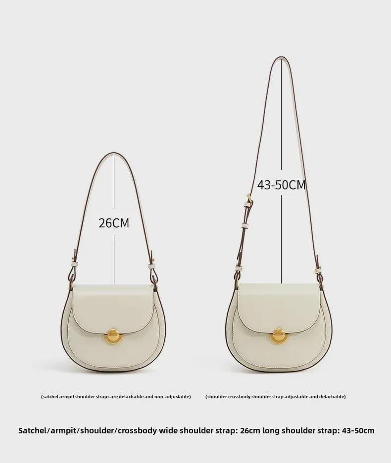 2025 French Cowhide Shoulder Bag: Luxe Niche Design, Genuine Leather Handbag, Small Commuter Messenger Bag