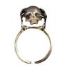 Bagues Ajustables Tête de Mort d'Inspiration Gothique Perles Alliage Bijoux Avec Finition Antique