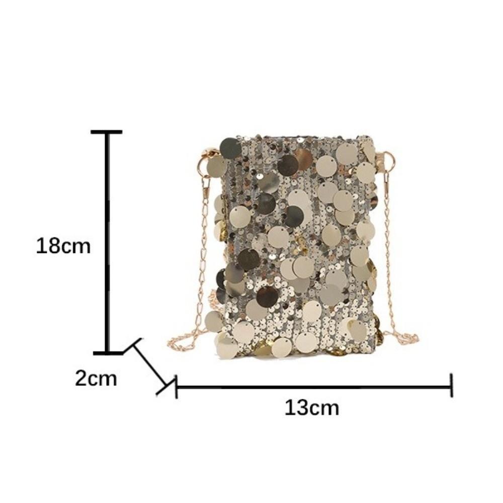 Fashion Portable Sequined Shoulder Bag Large Capacity Multifunctional Phone Purse Chain Crossbody Bag Women
