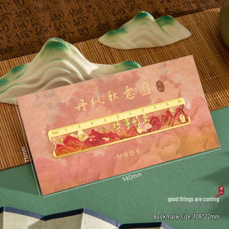

A Thousand Li of Rivers and Mountains Metal Bookmark & Creative Ruler: Chinese Style Reward for Elementary Students