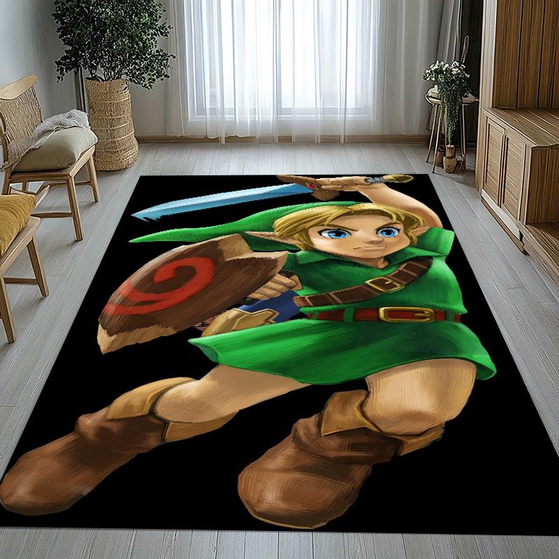 Tappeto Aree Antiscivolo Retro Z-Zelda Cartoni Animati Link Giochi Soggiorno Tappeto Morbido per Camera da Letto Stanza dei Giochi dei Bambini Divano, Zerbino Decorazione per la Casa