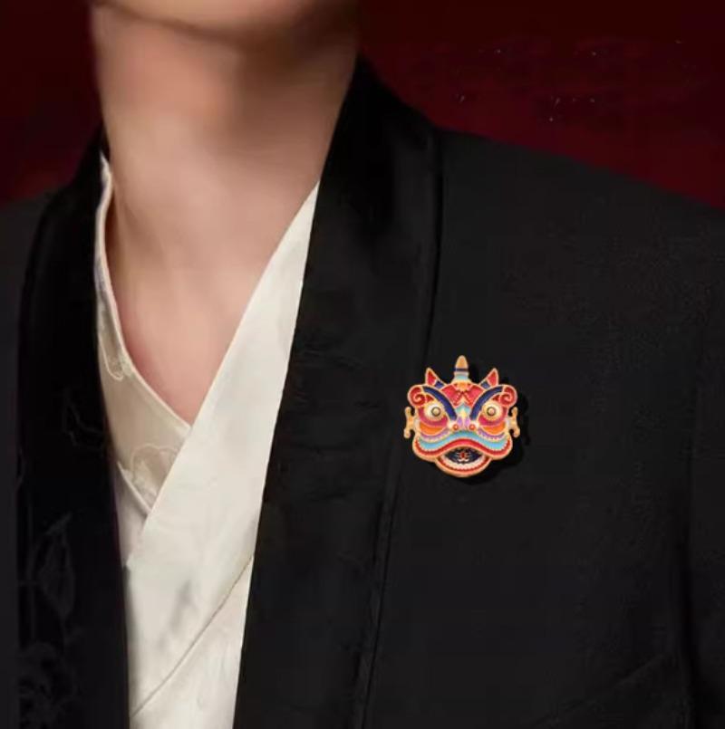 1Pc Classical Elegant Lion Brooch Pin Chinese Aesthetics Retro Personalized Jewelry Accessories Trendy Charm Gift Spread Culture