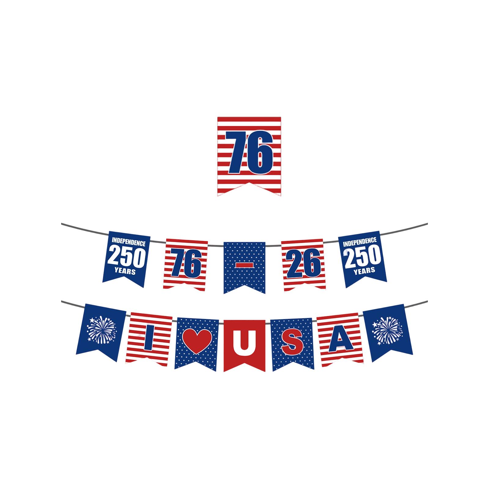 

Festival Party Decoration Banner 250th Anniversary Celebration Independence Day Banner One Size