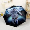 Ronaldo's Champions League Journey Portable Automatic Umbrella Compact 8-Rib Design Durable Plastic & Iron for Outdoor Daily Use Fashion Lovers
