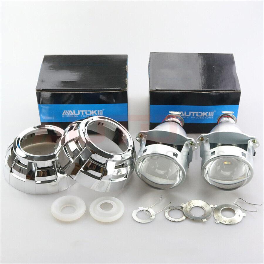 2PCS 3'' HID Bi-xenon Projector Lens & Shrouds H1 H4 H7 Headlight Retrofit RHD