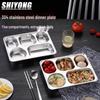 304 Stainless Steel Divided Lunch Trays