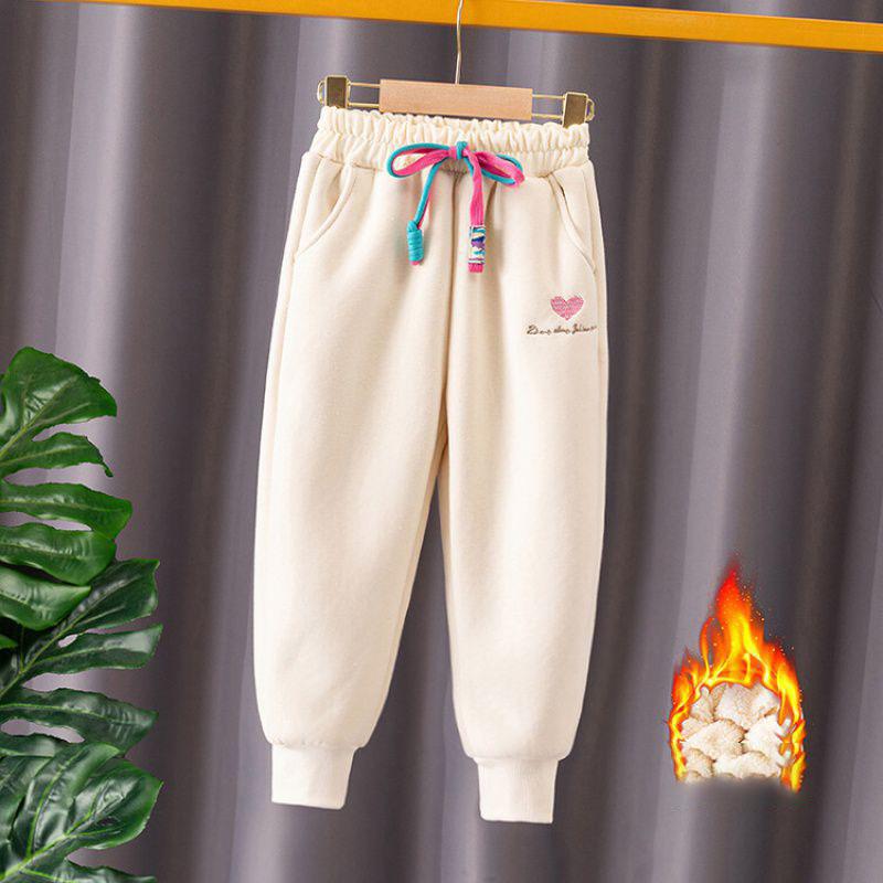 

Зимние Осенние Детские Спортивные Штаны Для Девочек Повседневные Плотные Штаны Детские Спортивные Штаны Теплая Одежда 140 бежевый