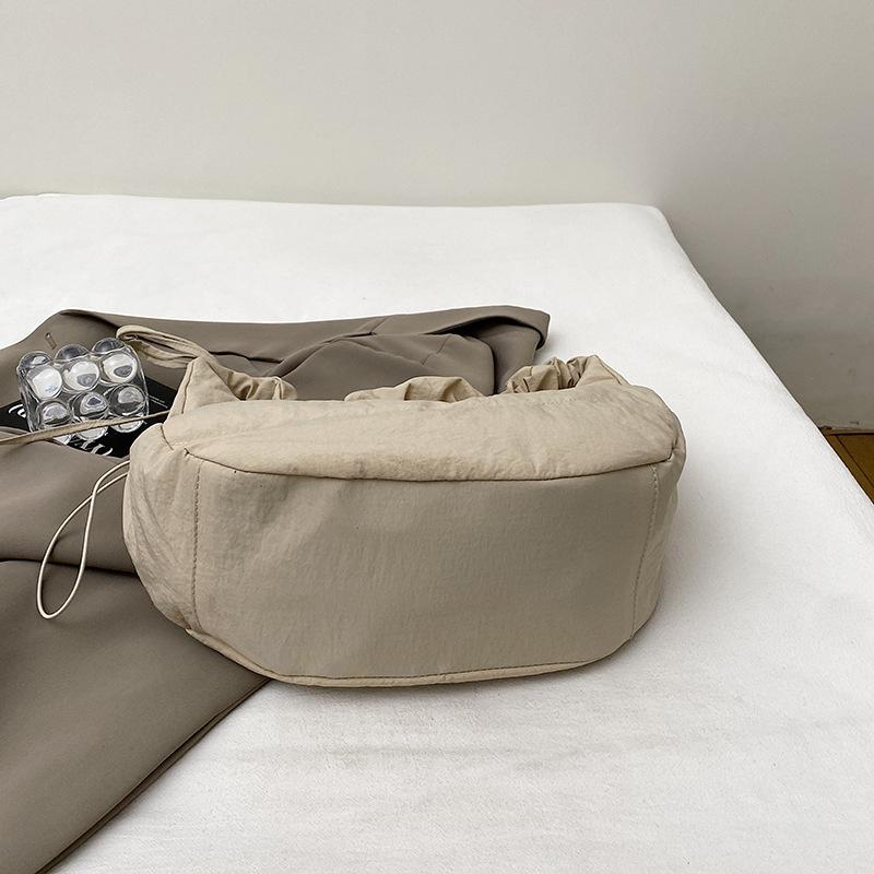 Solid Color Large Capacity Tote Bag Trendy Shoulder Bag Women Casual Canvas School Crossbody Bags For Student CLE