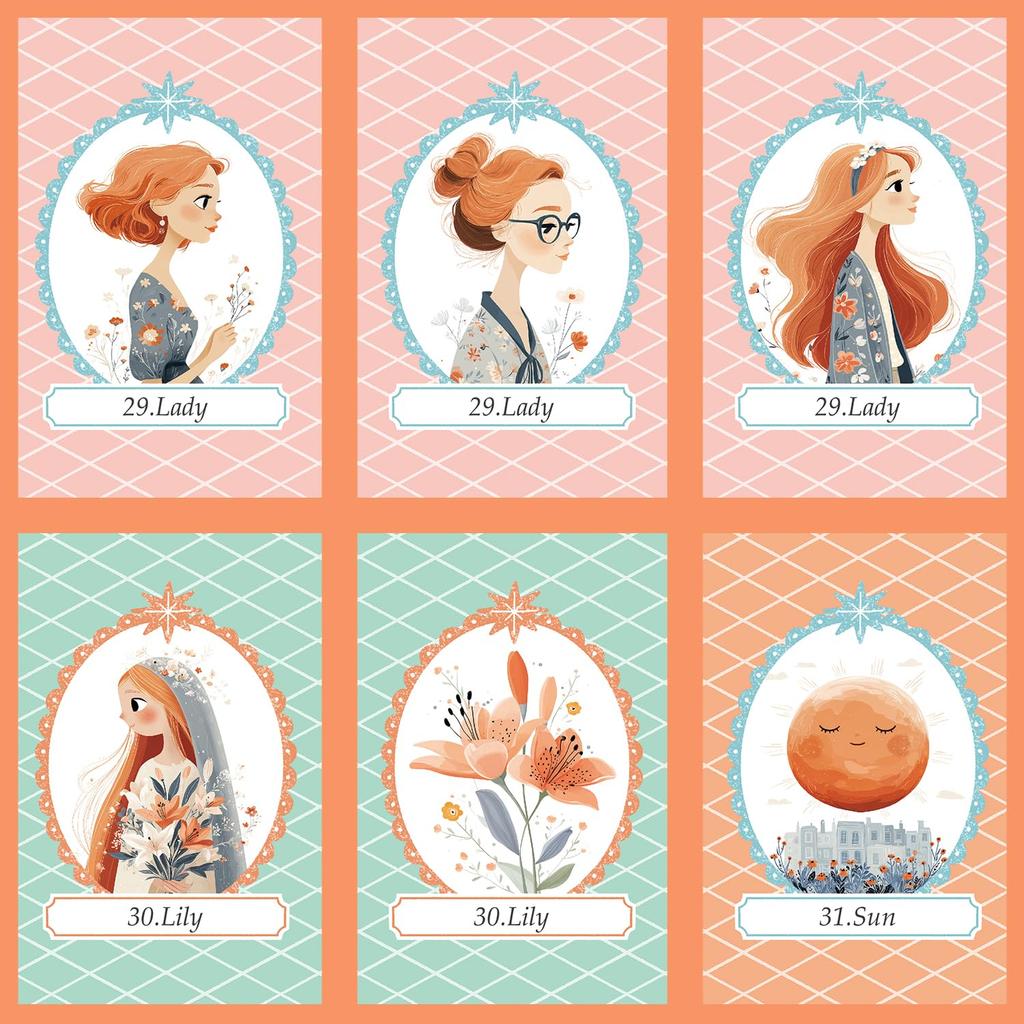 [Officially Imported, Limited Quantity] Healing Heart Lenormand | Lenormand Card Set of 49 [Includes Drawstring Pouch] with Japanese Keyword Cards