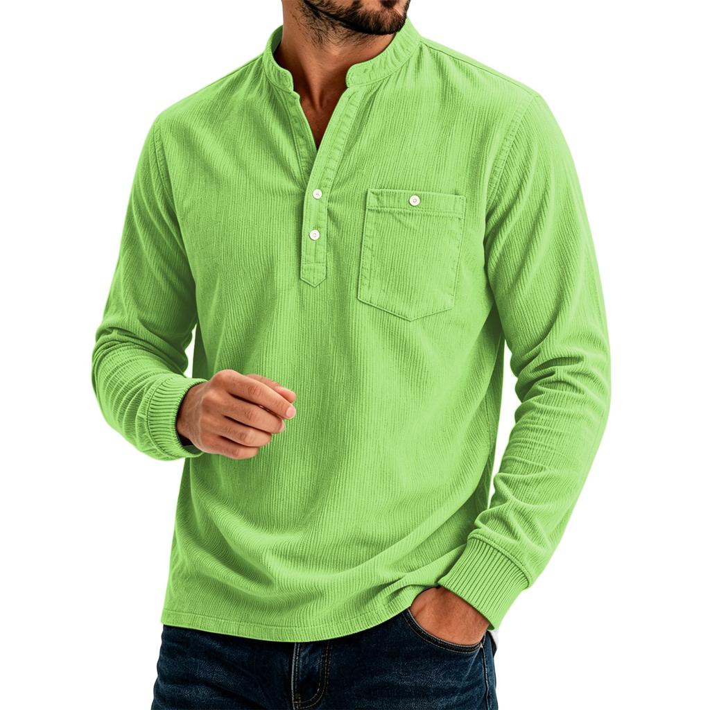 Top casual da uomo a tinta unita, vestibilità larga, con tasche
