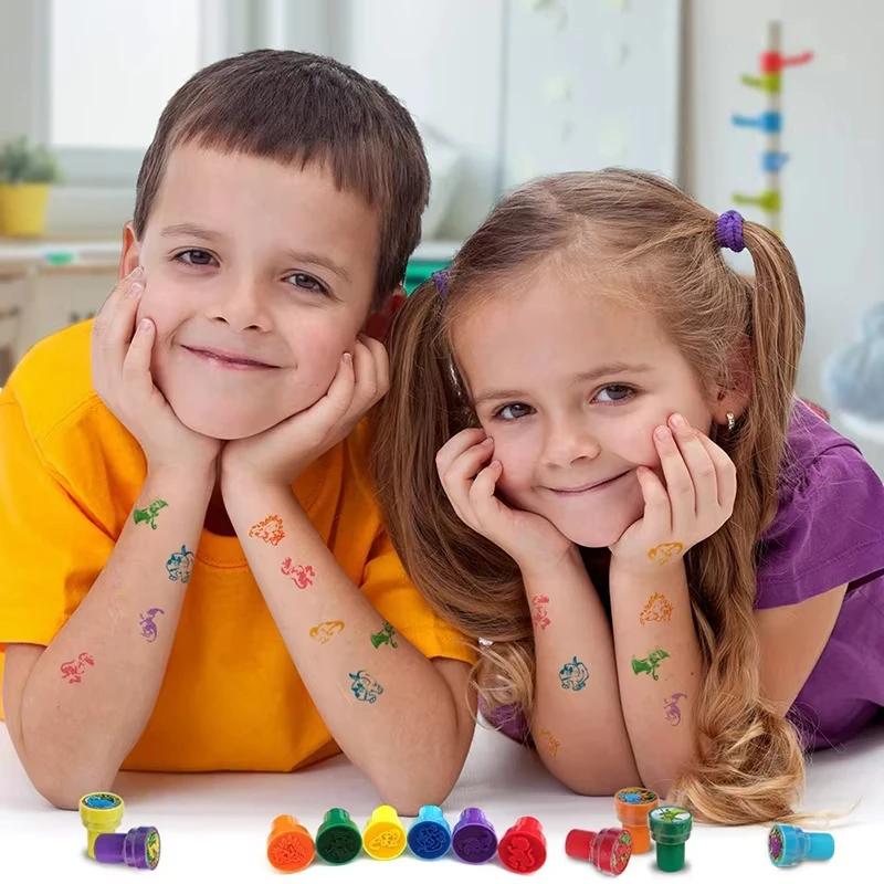 10pcs Assorted Self-Ink Stamp Seals for Kids Toy Smiley Face Children's Scrapbooking DIY Painting Photo Album Decor
