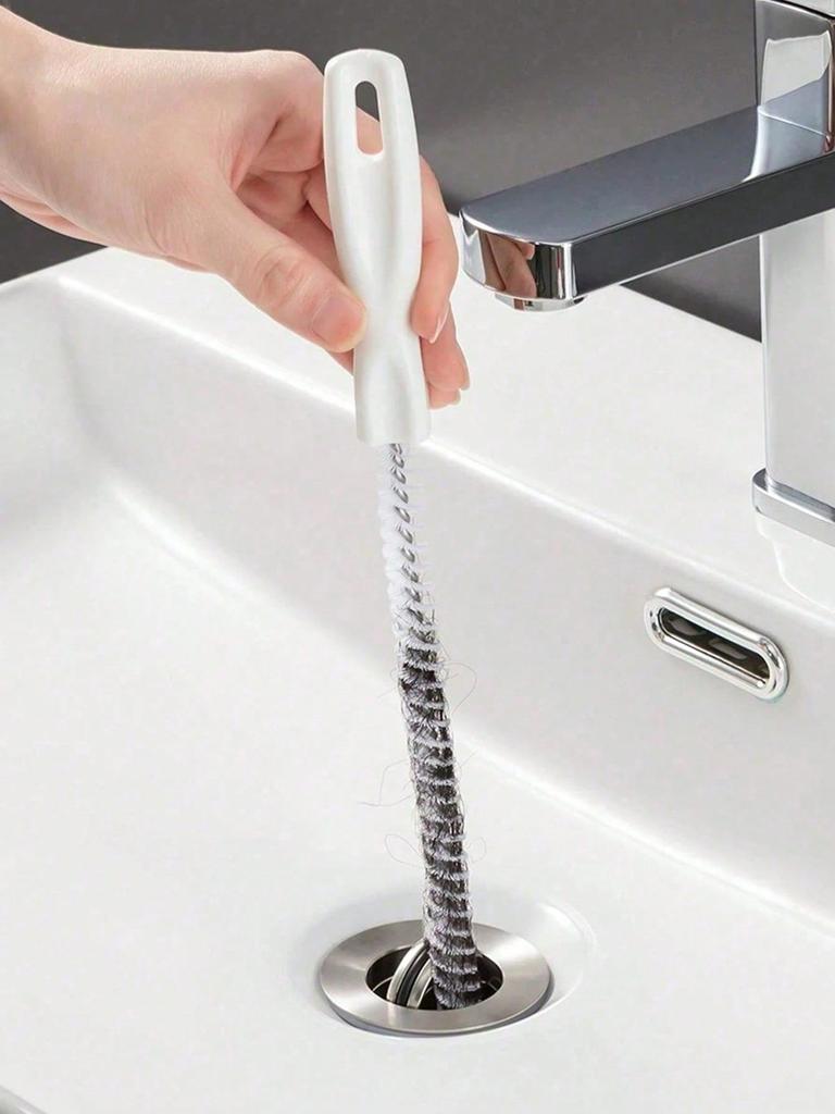 Drain Cleaning Tool Includes Flexible Drain Remover And Brush, Hair Clog Remover For Sink, Shower, And Bathtub, Effectively Captures Hair