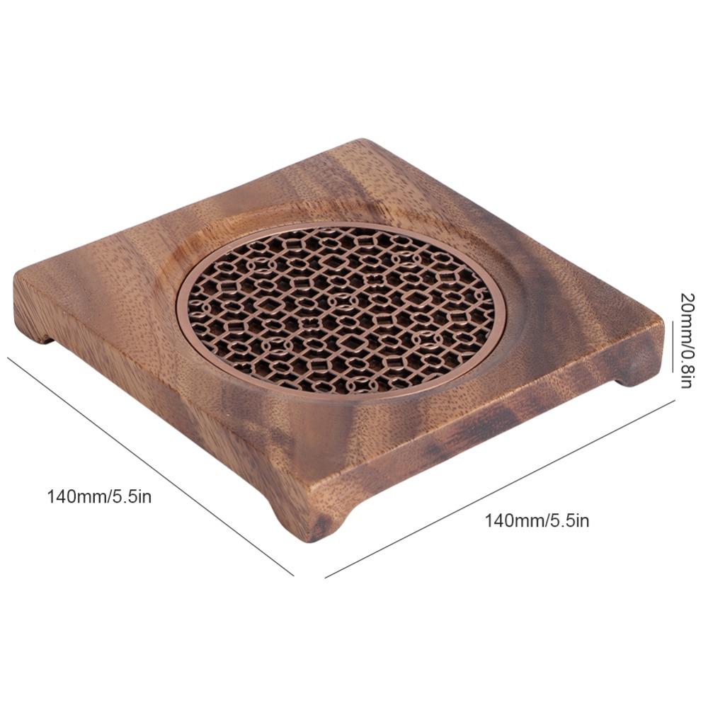Square Shape Heat Insulation Coaster Wood Teapot Pad Walnut Teapot Mat  Tea Room Decor