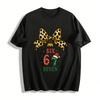 Kerst Thema Nummer 67 Luipaard Strik Print Casual Top Puur Katoen T-shirt