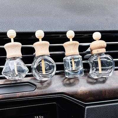 1 pacote de ambientador para carro, clipe de perfume, difusor de óleo essencial, ventilação, garrafa de vidro vazia, decoração, garrafa de vidro de aromaterapia