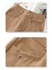 Women's 2025 Beige Wide-Leg High-Waisted Slimming Pants - Spring & Autumn Casual Straight-Leg Trousers