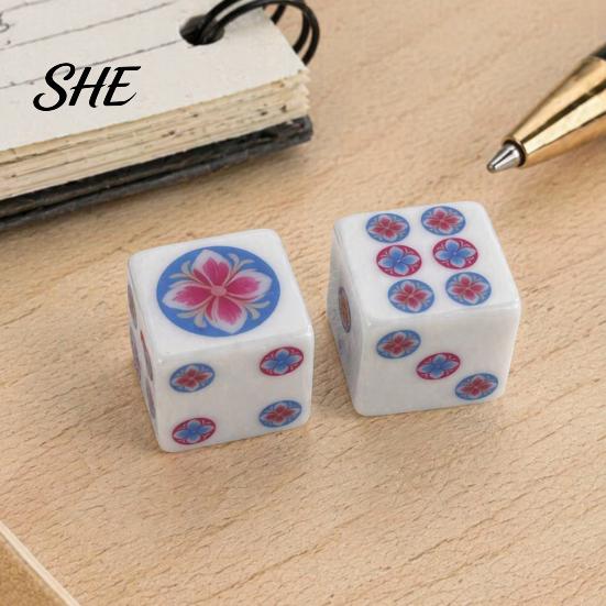 Sechsseitige Würfel 2 Stück 25MM Mahjong Set, Dekorativ für Tischspiel, Brettspiel Tabletop Spiel Casino Thema Party, Mah Jongg Zubehör, Geschenk für Männer Frauen