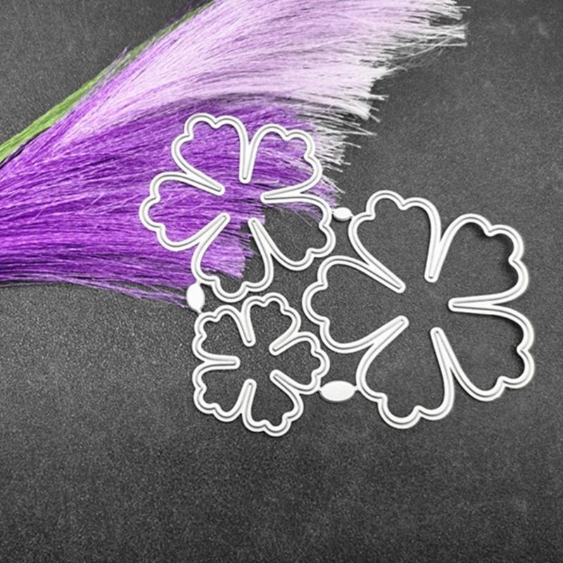 3-in-1 Blumen Metall-Stanzform DIY Basteln Scrapbooking Geprägtes Papier Karte Album Bastel-Schablone Vorlage Stanzteile