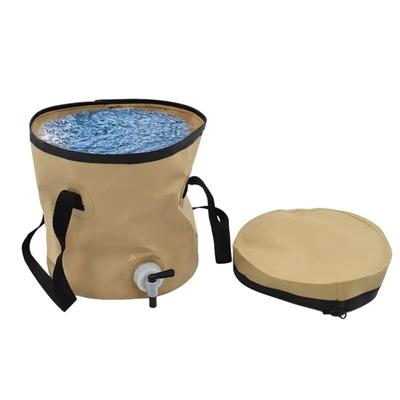 10 l zusammenklappbarer Angeleimer für den Außenbereich, zusammenklappbarer Camping-Wasserbehälter mit Wasserhahn, Wasseraufbewahrungseimer für Camping, Wandern, Klettern