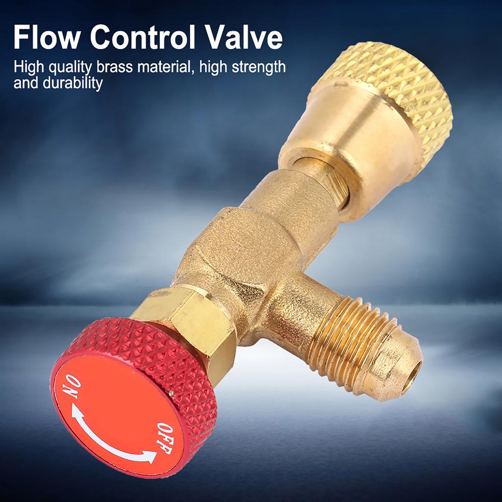 1/4''‑5/16'' Brass Control Valve for Refrigerant Charging Hose R410A Brass Control Valve Valve Control Valve