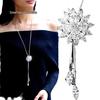 Korean Tassel Crystal Pendant Necklace - Elegant Long Sweater Chain