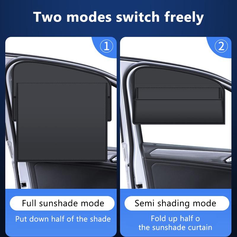 SEAMETAL Magnetischer Auto-Fenster-Sonnenschutz Doppellagiger Sonnenschutz Voll-/Teilweise Abdunkelnder Auto-Vorhang Vorne Hinten Sonnenschirm Mit Aufbewahrungstasche