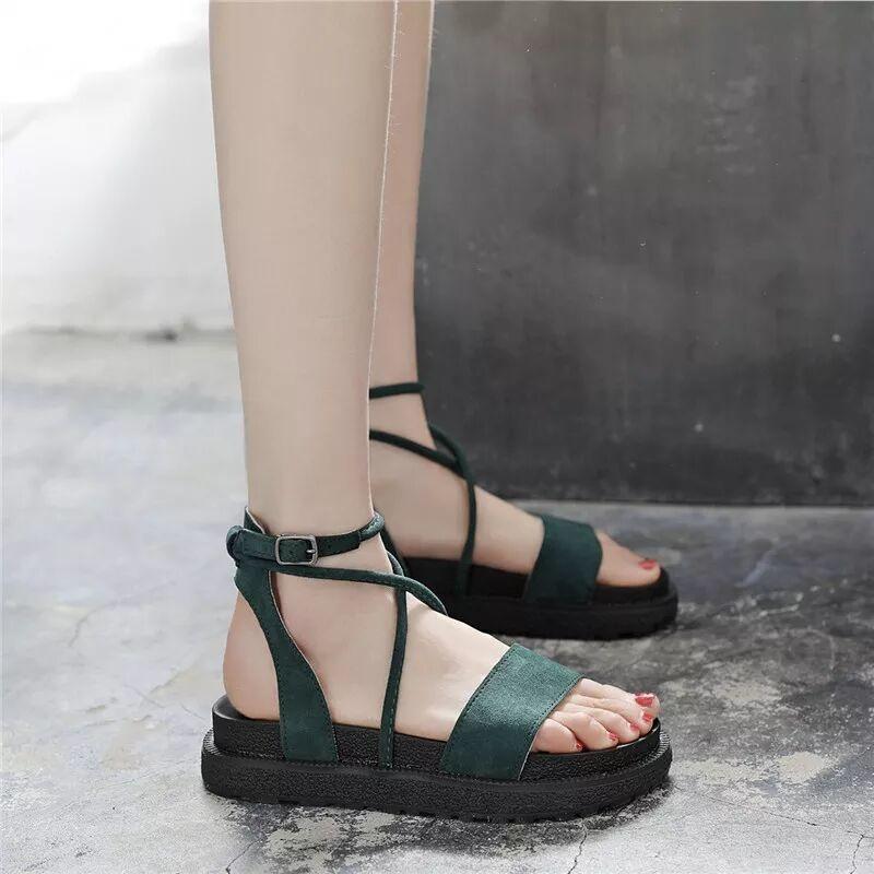 Spring and Summer New Thick-Bottomed Muffin with Fish Mouth Sandals Female Students Cross Straps Open Toe Sandals Spring and Summer New Thick-Bottomed Muffin with Fish Mouth Sandals Female Students Cross Straps Open Toe Sandals