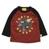 Nakata 2025 Fall/Winter Curious George Kids Jersey Cotton Long Sleeve T-Shirt, Front and Back Print, Red, Size 110cm (en9102azz-5)