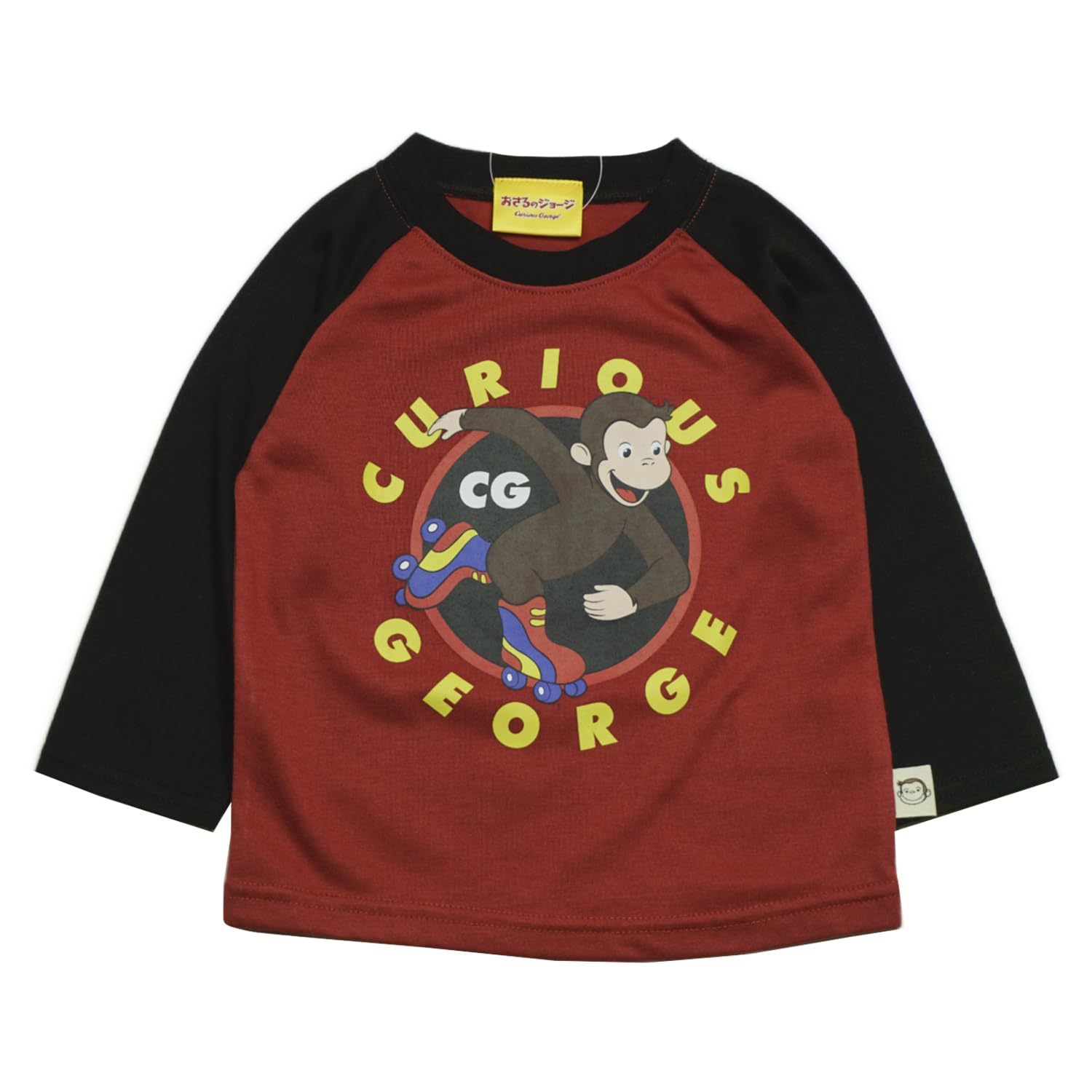 

Nakata 2025 Fall/Winter Curious George Kids Jersey Cotton Long Sleeve T-Shirt, Front and Back Print, Red, Size 110cm (en9102azz-5)