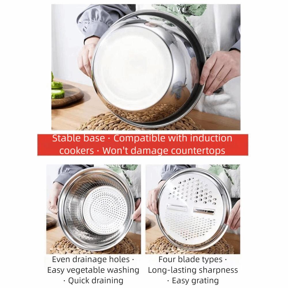 Thickened Vegetable Slicer Grater Stackable Mixing Bowl Set Vegetable Washing