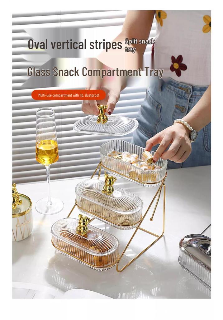 Elegant Multi-Layer Fruit and Snack Tray for Living Room