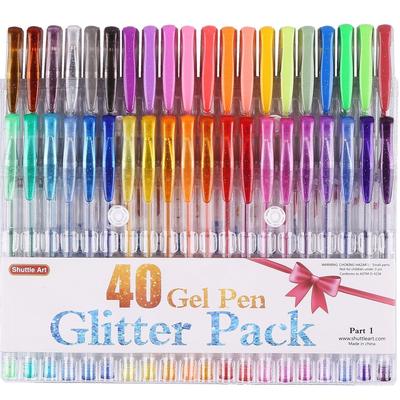 48 Farben Glitzer-Gelstifte, Glitzer-Gelstifte-Set für Erwachsene, Malbücher, Bastelkritzeleien