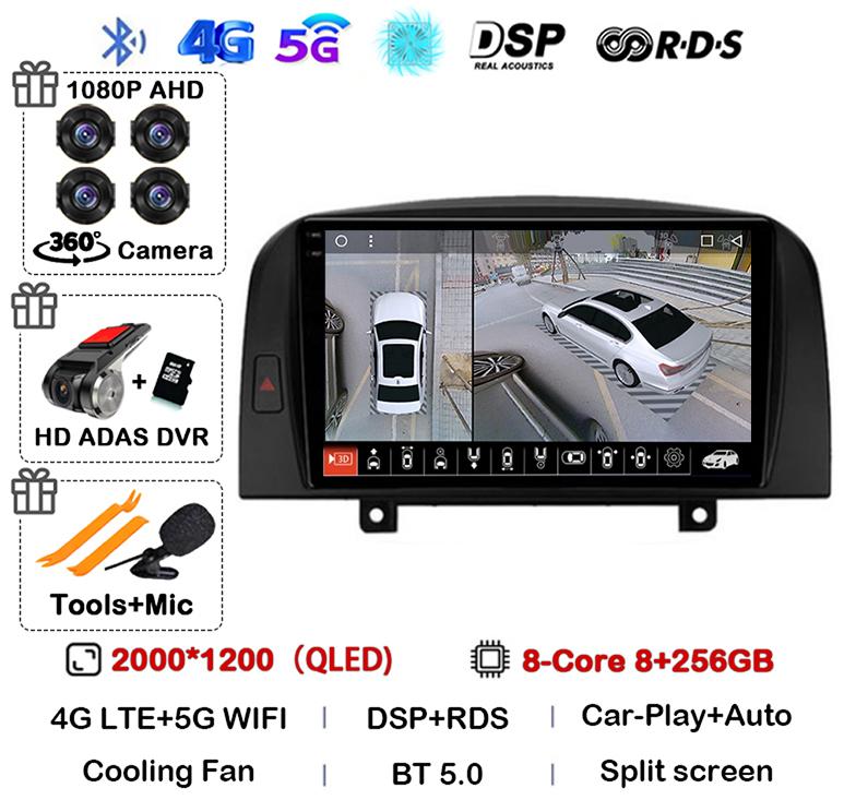 Android 14 Carplay 4G+WIFI Car Radio For Hyundai SONATA NF 2004 2005 2006 2007 2008 GPS Autoradio Multimedia Video Player Stereo