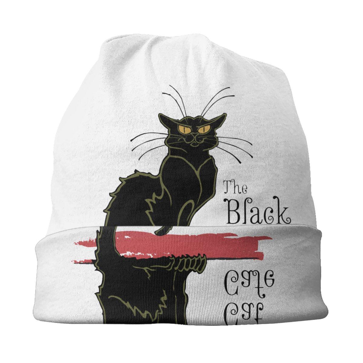 Черная кошка кафе Skullies шапочки шапки унисекс зимняя теплая вязаная шапка унисекс — фото 4