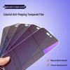 Anti-Peep Colorful Tempered Film for iPhone 14 & 15 Pro Max Electroplated Color Film
