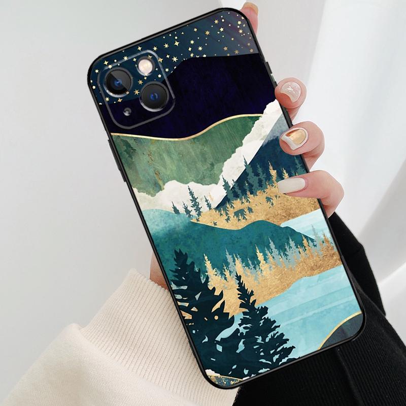 Star Lake Mountain Phone Case For iPhone 17 Pro Max 15 14 13 11 12 16 Pro Max Mini 15 16 Plus 16e 17 Air Cover
