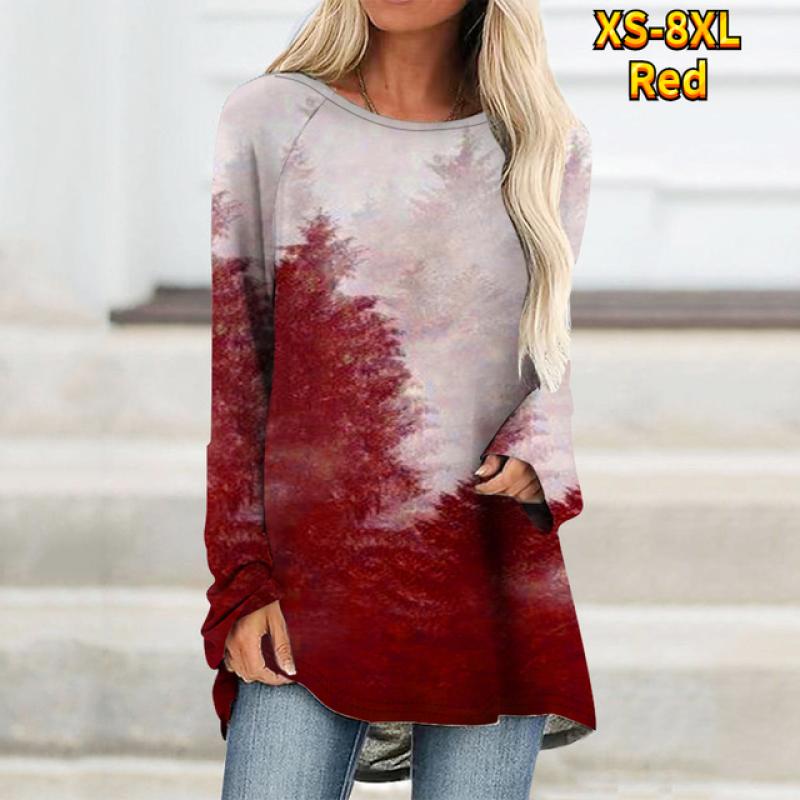 Классический изысканный женский повседневный свободный топ с круглым вырезом и длинным — фото 14