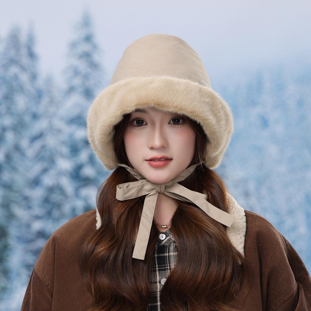 Ear Protector Hat Women's Winter Velvet Windproof, Warm and Cold-proof Flight Hat