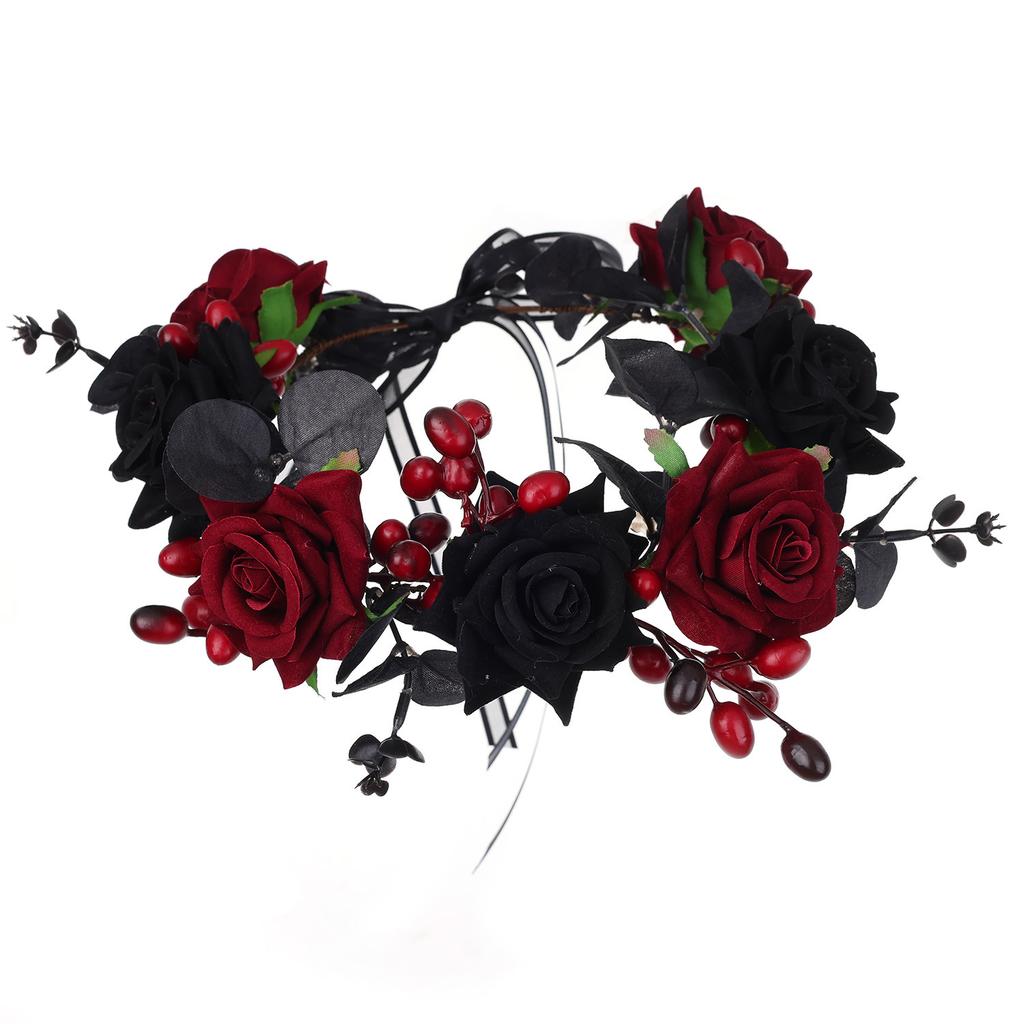 Butterfly Hair Bands Festive Flower Garland Ornament Skull Top Hair Accessories Intricate Artificial Flower Headwear For