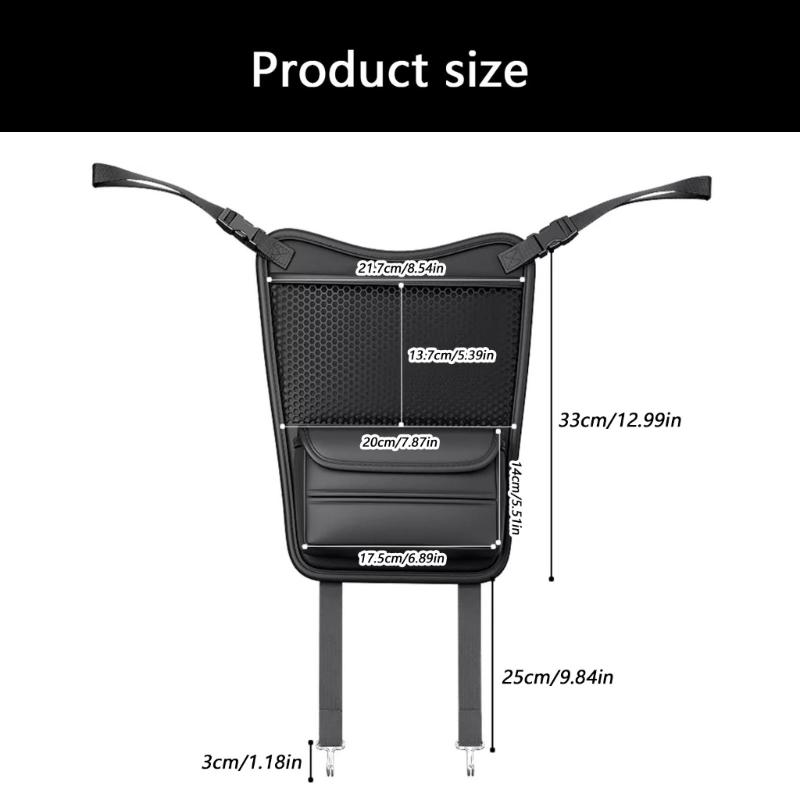 Leather Automotive Storage Pocket with Tissue Holder for Seat Gaps to Securely Hold Phones Drinks and Other Accessories