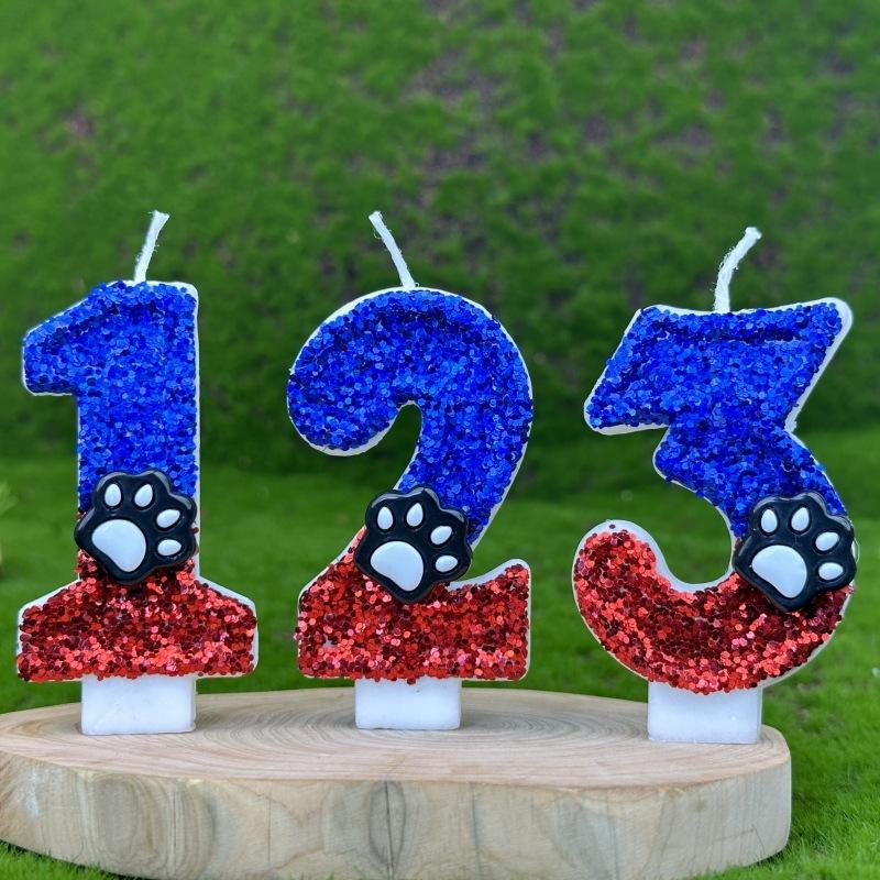 Cat Paw Dog Paw Bear Paw Digital Birthday Candle Cake First Birthday Candle