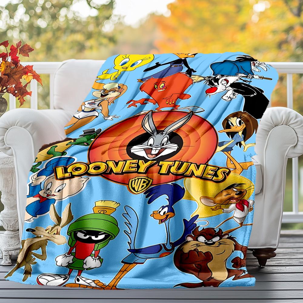 1pc Looney TunesOutdoor Flannel Blanket Soft Plush Decor for Picnics, camping,Bedroom, Playroom, or Lunch Breakn1197A