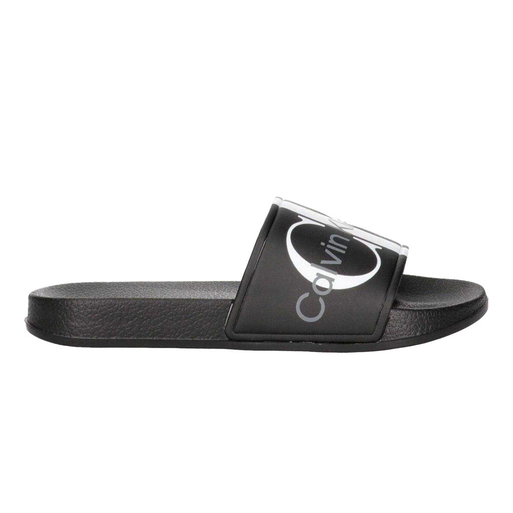 Calvin Klein Unisex Adult Logo Open Toe Flat Slides