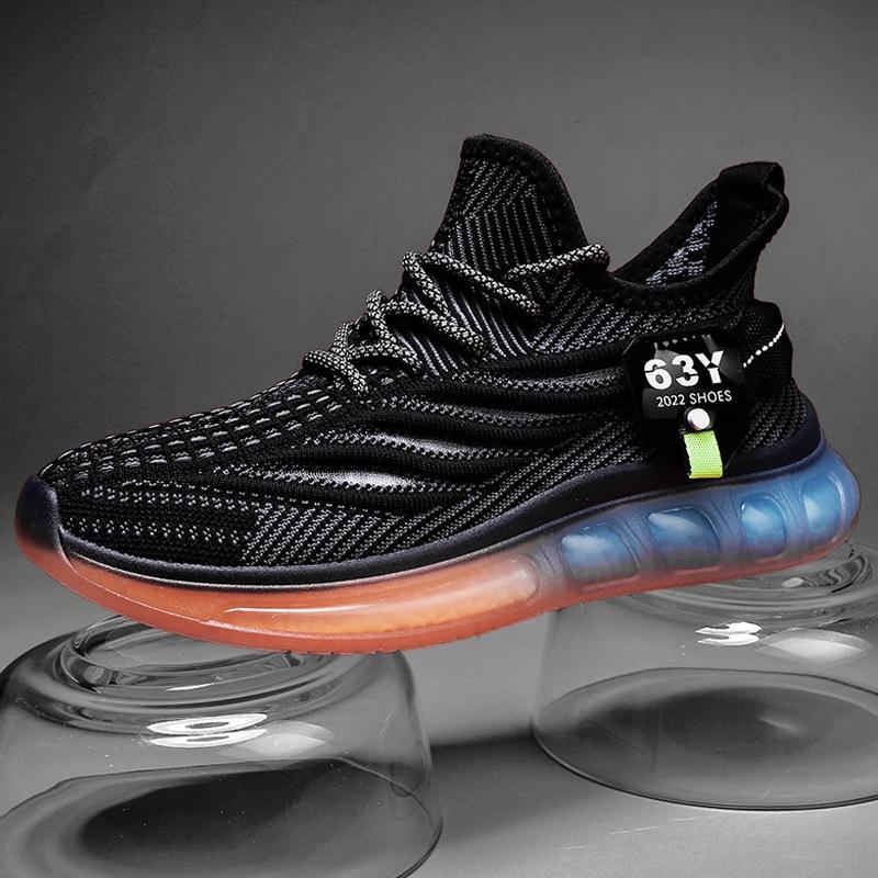 Sneakers Men's spring and summer air cushion sole running shoes Outdoor trend one-pedal rebound breathable men's shoes