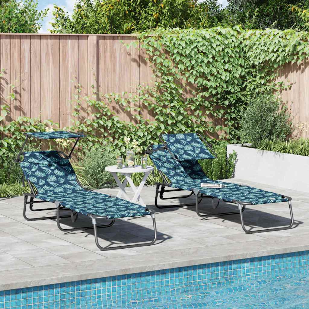 Foldable Sun Lounger 2 pcs Multicolour 190 x 57 x 81 cm Oxford