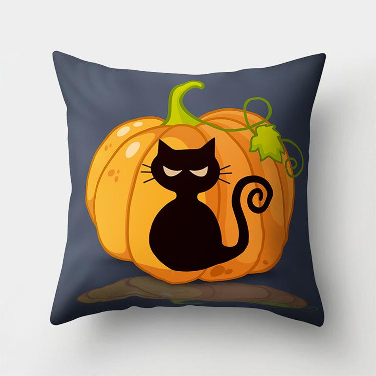 45x45cm Halloween Kissenbezug Kürbis Hexe Geister Schwarze Katze Bedrucktes Dekokissen Home Decor Kissenbezug Kissenbezug