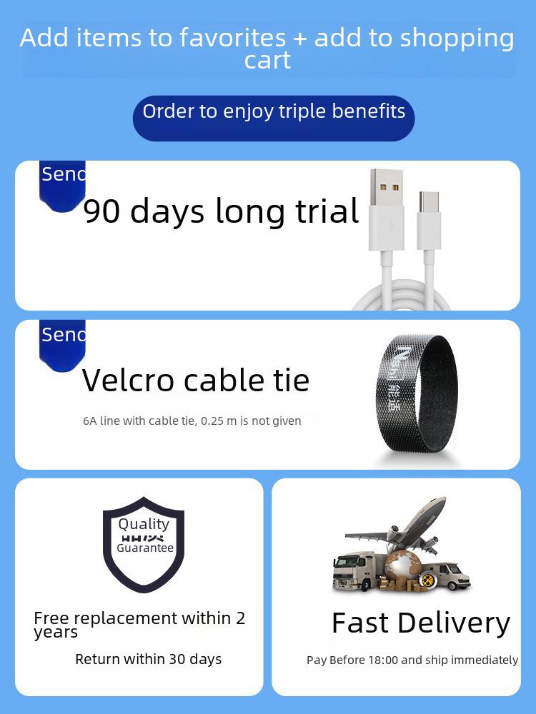 Compatible Huawei 6A Fast Charging Type-C Data Cable, 66W Charger for Mate50 and Honor X40GT.