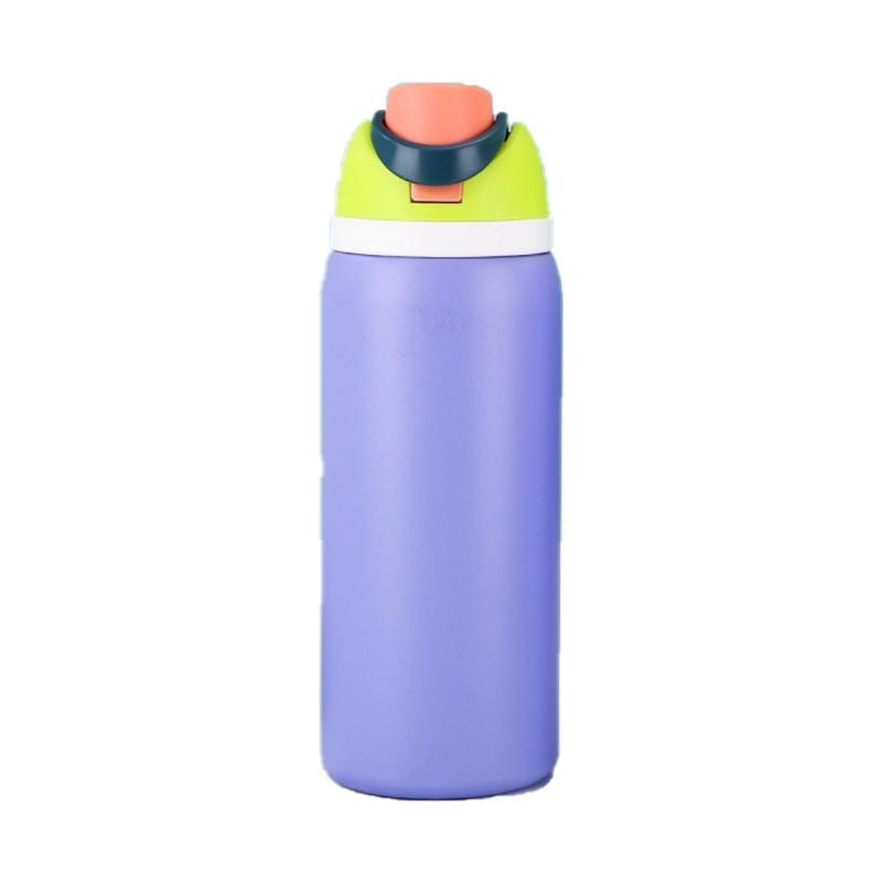 

JUSTINLAU in Stock 19/24/32oz Thermos Cup Fruit Mug Kids Straw Cup Vacuum Flasks Stainless Steel Travel Thermal Water Bottles 19OZ фіолетовий