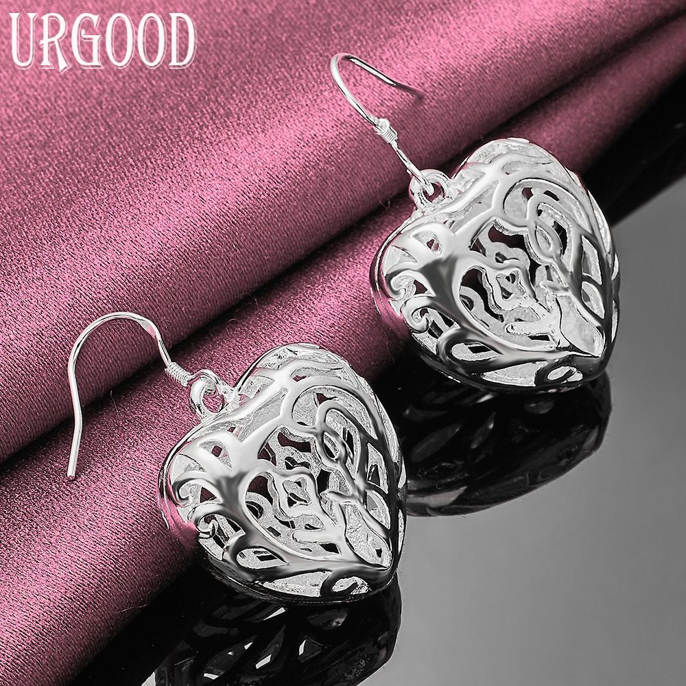 925 Sterlingsilber Herzförmige Ohrringe Hochzeitsschmuck