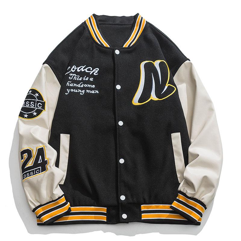 

Spring and Autumn Men s New Baseball Uniform Jacket Casual Sports Hong Kong Style Handsome ins Loose Student Jacket Men M